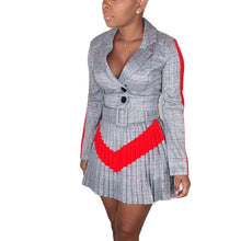Load image into Gallery viewer, Women 2 Pieces Plaid Suits Crop Top Blazer and Pants/Skirts 2 Piece Outfits Autumn Office Ladies Suits Set Classy Streetwear