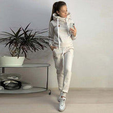 Load image into Gallery viewer, 2019women&#39;s clothing in autumn and winter new fleece fashion leisure sports suit hooded sweater sportswear women&#39;s two-piece set